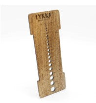 The Lykke Mango Wood Needle Sizer and Gauge Tool